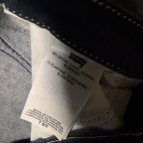 levi 524 Too SuperLow Straight size 7 S/C Embroidered Pockets Medium Wash - Picture 4 of 8